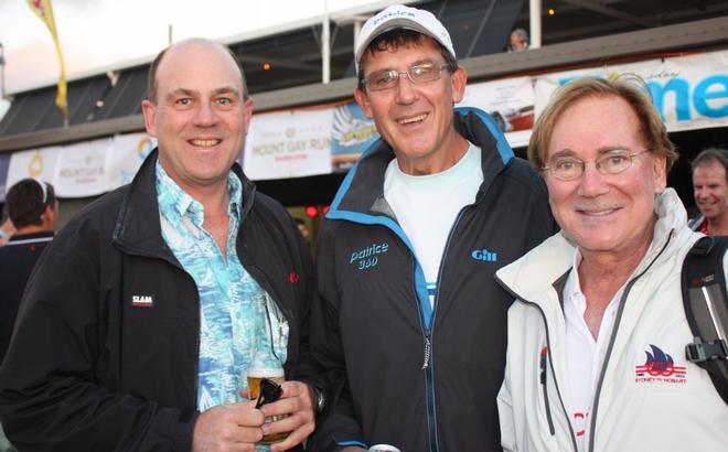 IRC skippers Matt Allen, Tony Kirby and Daryl Hodgkinson looking relaxed before their tight battle begins tomorrow. Vision Surveys 25th Airlie Beach Race Week Regatta 2014  © Tracey Johnstone